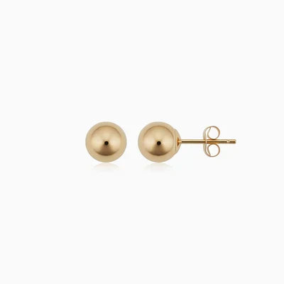 Aretes de Botón de Esfera | Oro