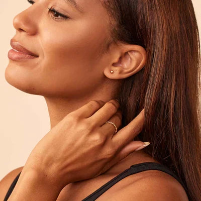 Aretes de Botón de Esfera | Oro