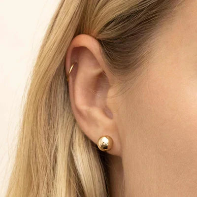 Aretes de Botón de Esfera | Oro