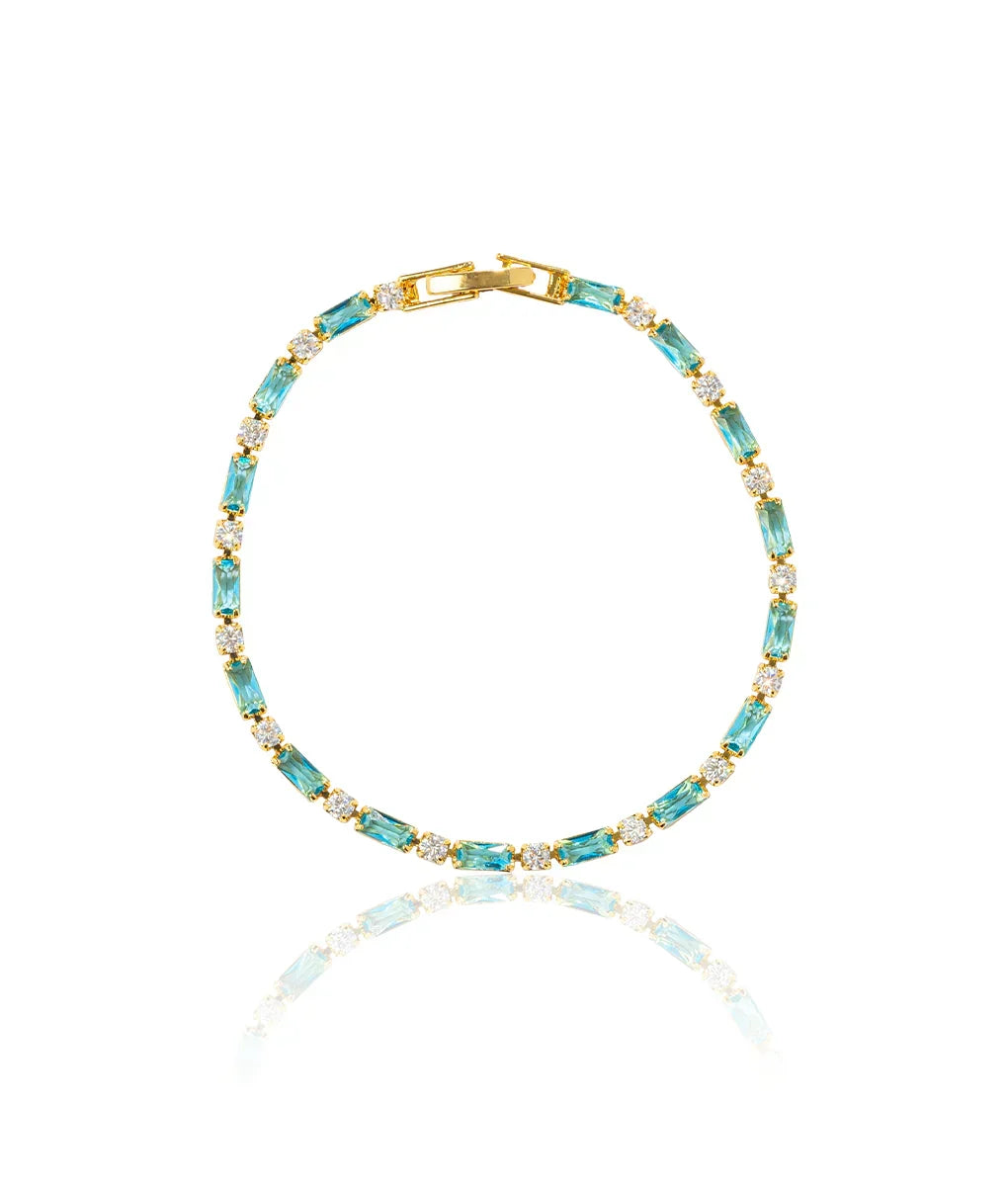 Pulsera de Piedra Turquesa Natural | Oro