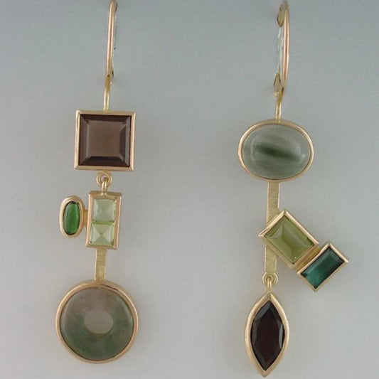 Aretes Vintage de Cristal Dangling Forest | Oro