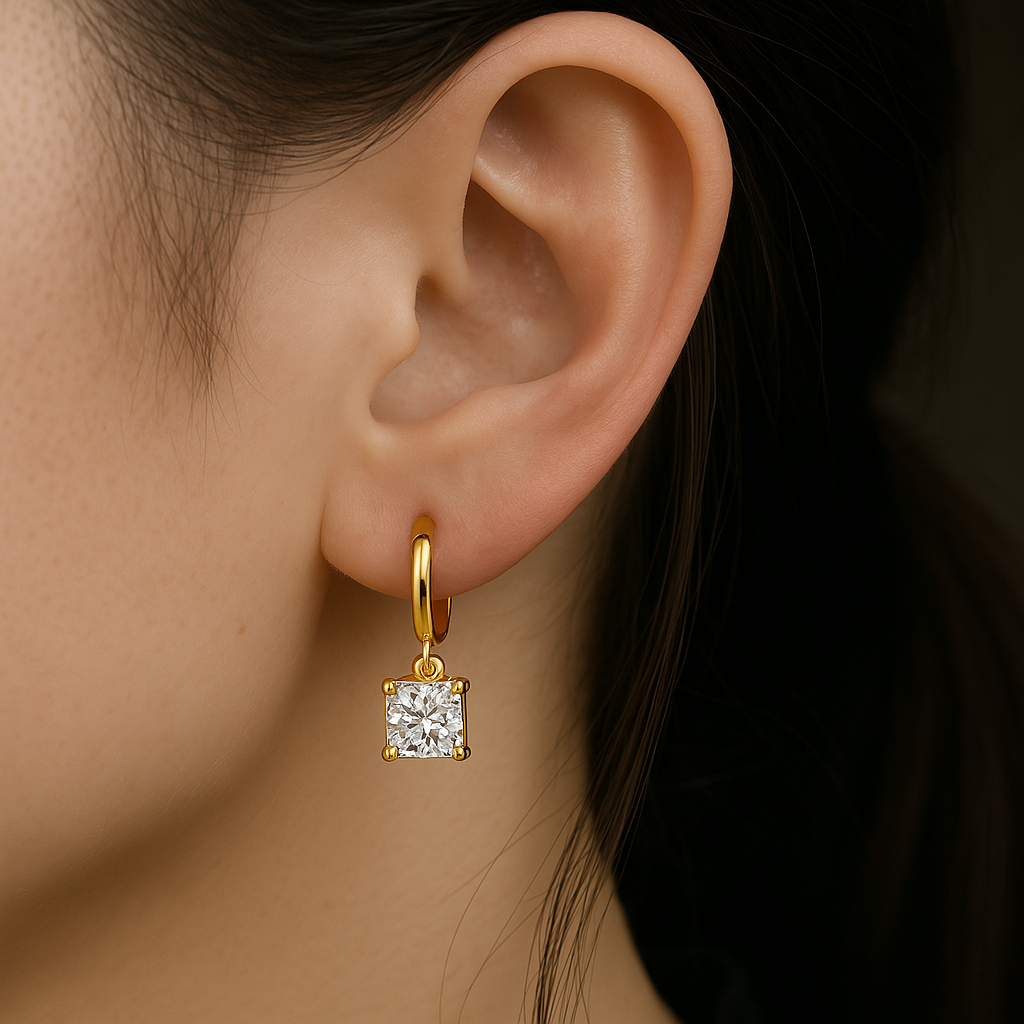 Aretes Colgantes Cuadrados Aurora | Oro
