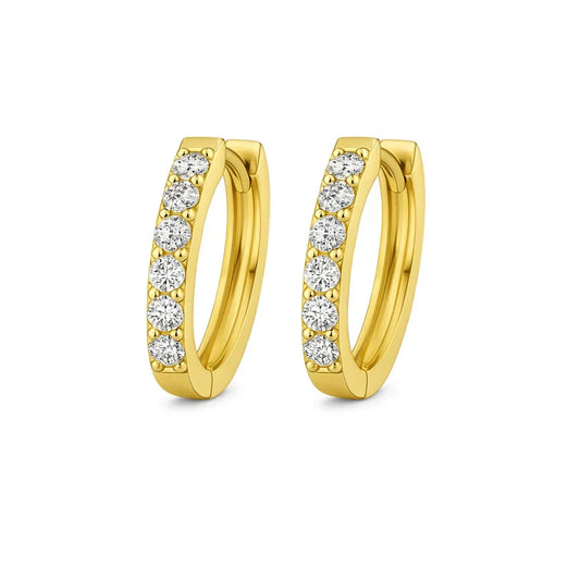 Aretes Huggie Pavé | Oro