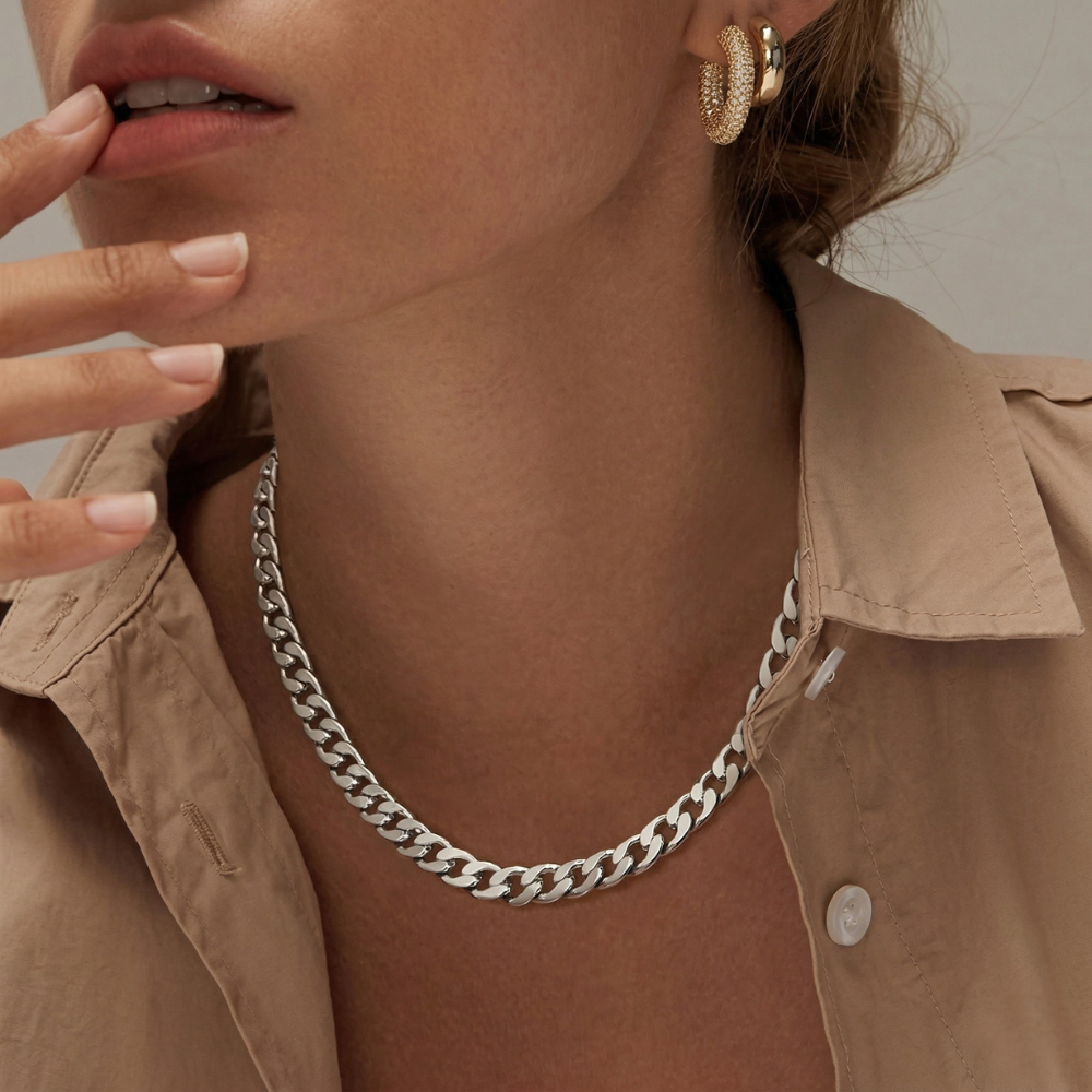 Collar Grueso de Eslabón Cubano | Oro