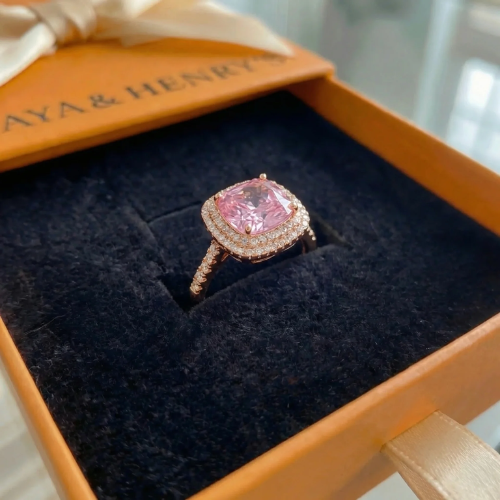 Anillo Cushion Rosa Zafiro | Oro