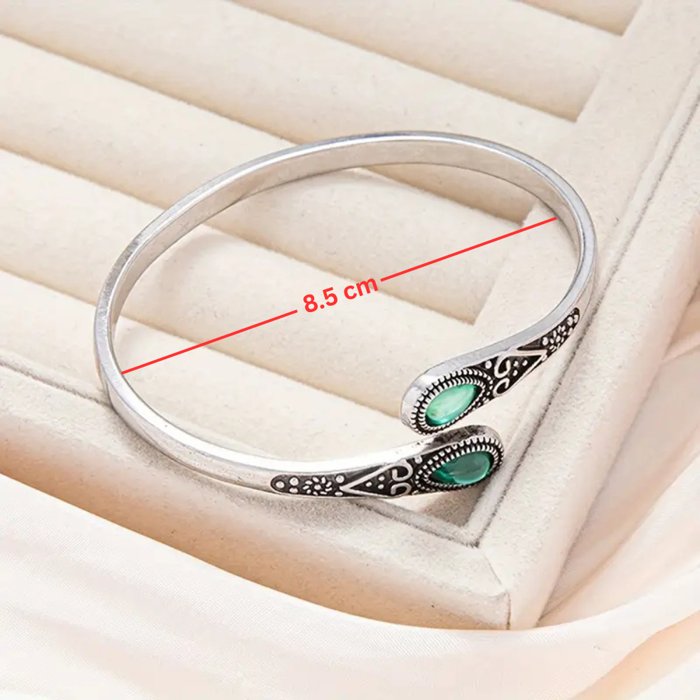 Pulsera Esmeralda Devereux | Oro blanco