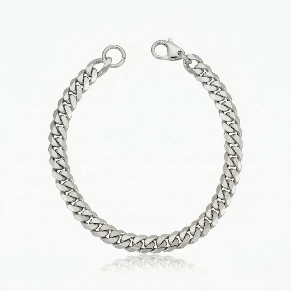 Pulsera Cubana Estate | Oro blanco