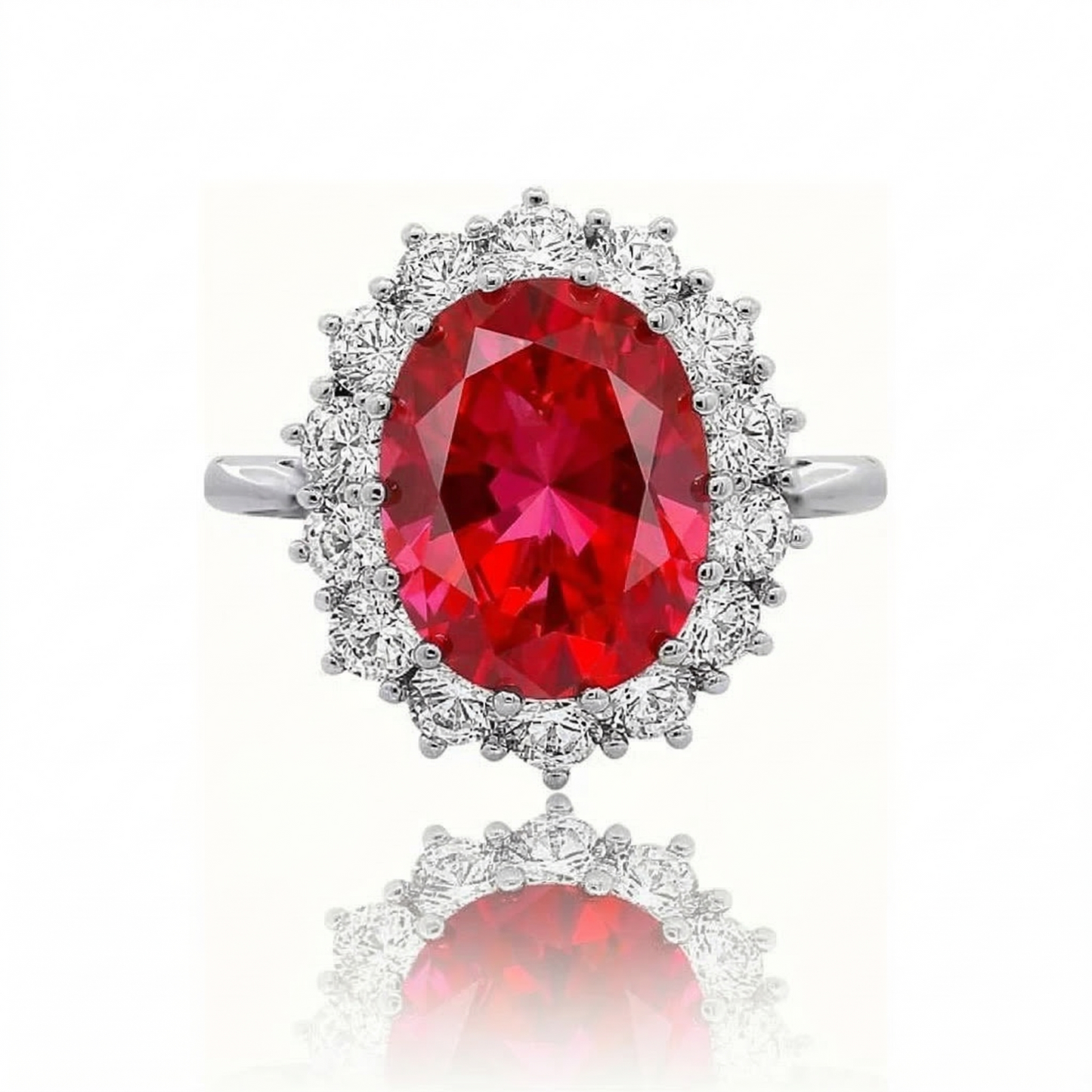 Anillo de Corona Rubí Scarlet | Oro blanco