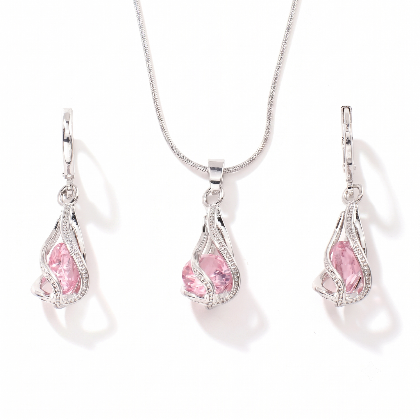 Set de Joyas Rosalith Lumen Twist | Oro blanco