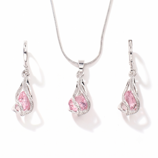 Set de Joyas Rosalith Lumen Twist | Oro blanco