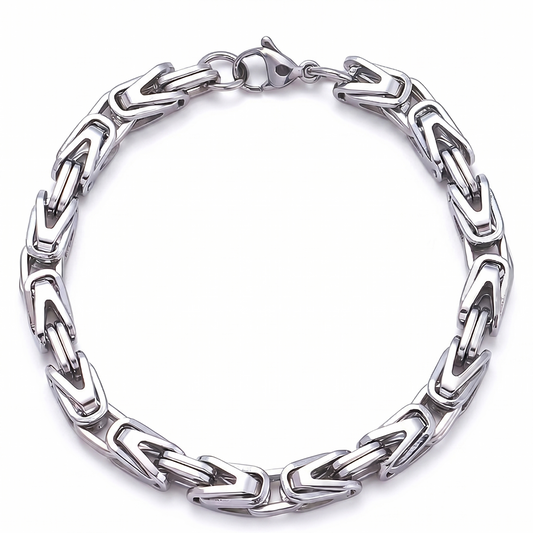 Pulsera de Corona de Eslabón Lucian | Oro blanco