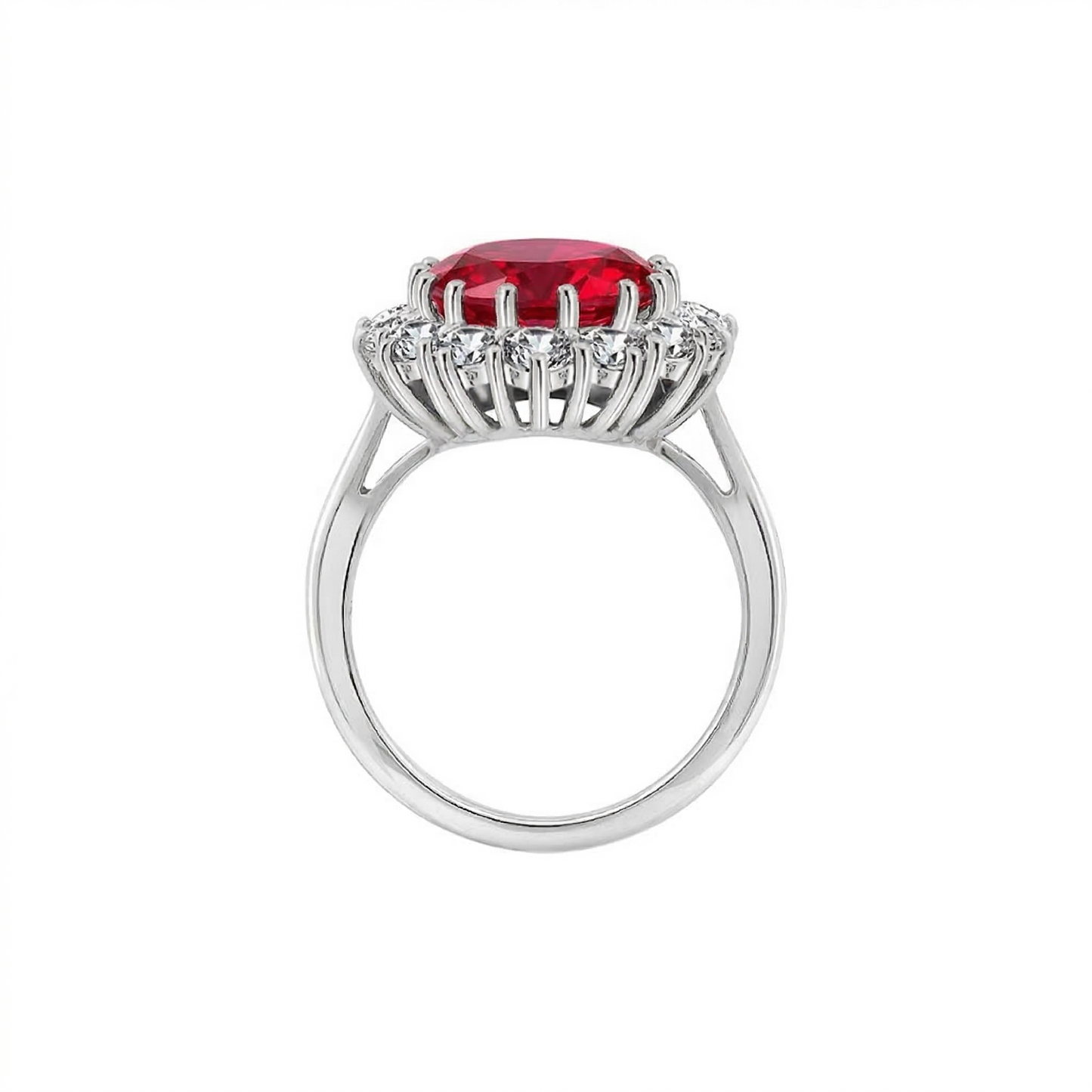 Anillo de Corona Rubí Scarlet | Oro blanco