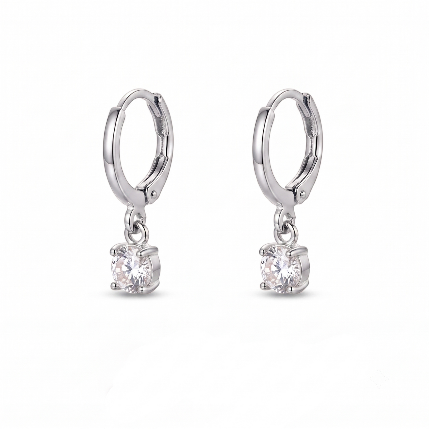 Aretes de Aro con Piedra Larmes de Lune | Oro blanco