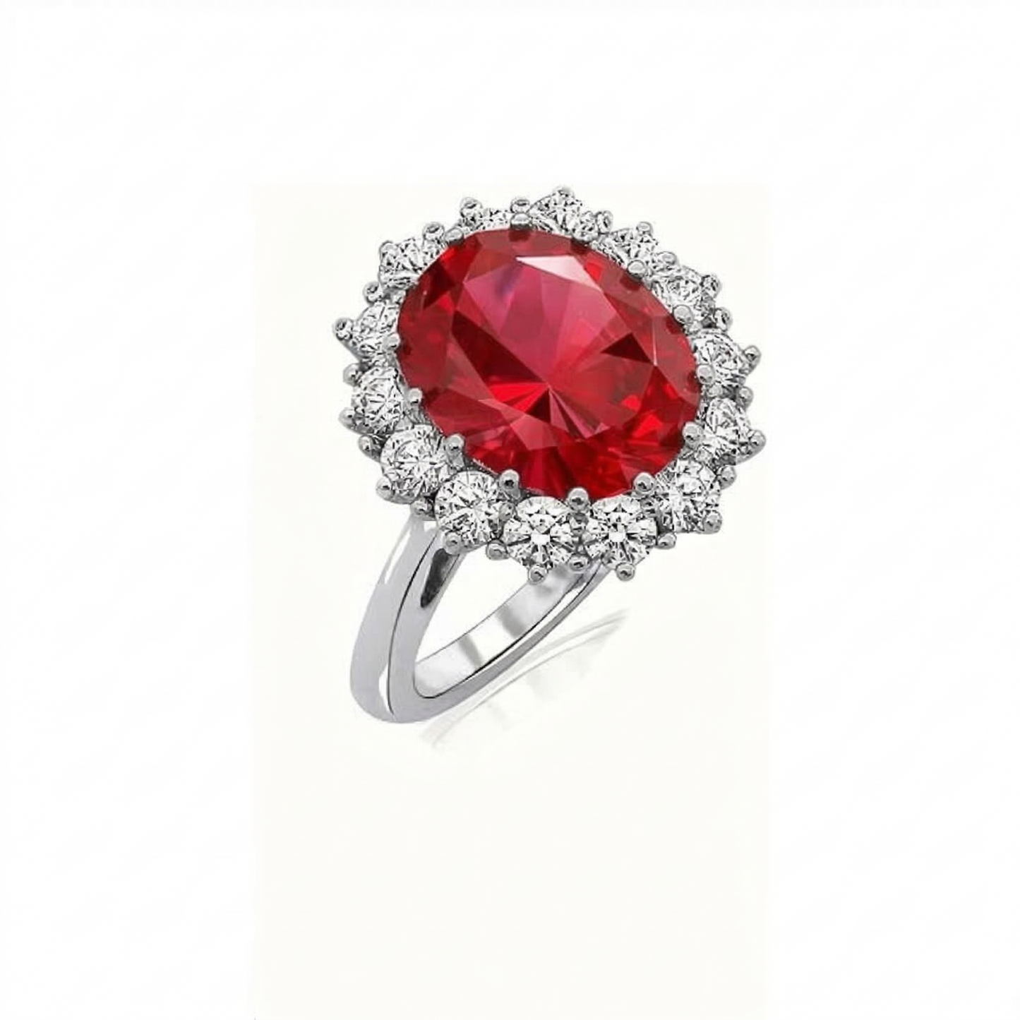 Anillo de Corona Rubí Scarlet | Oro blanco