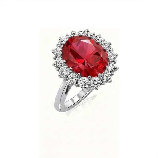 Anillo de Corona Rubí Scarlet | Oro blanco