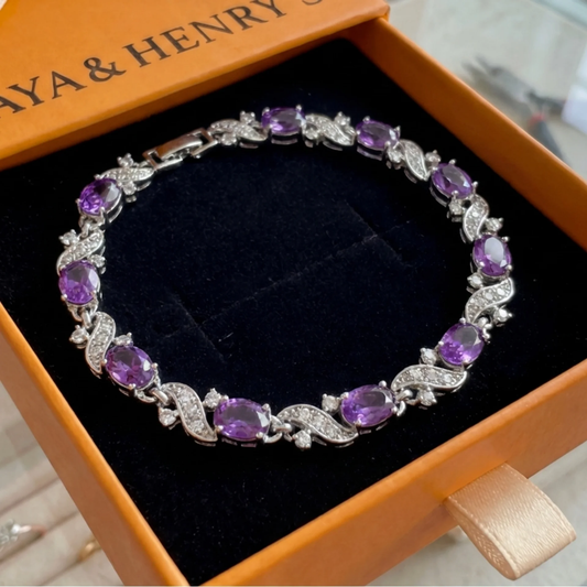 Pulsera Giada Valethyst | Oro blanco
