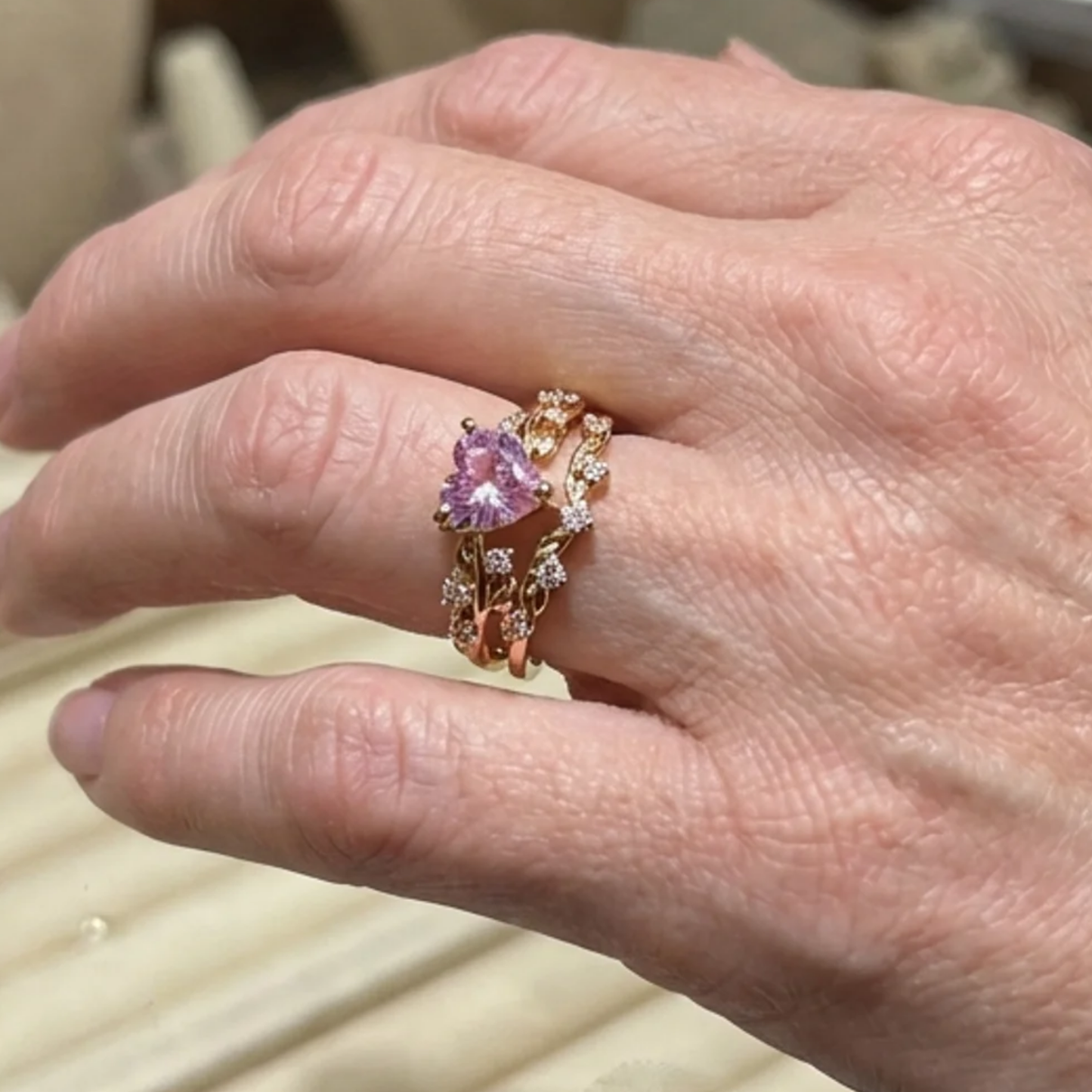 Set de Anillos Petalheart Garden | Oro