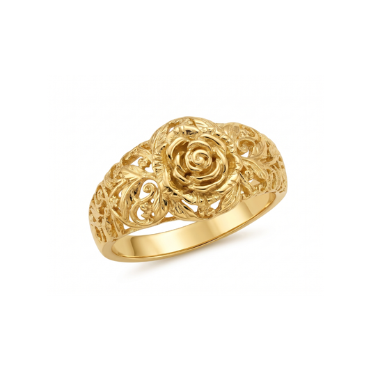 Anillo Dorado en Flor | Oro