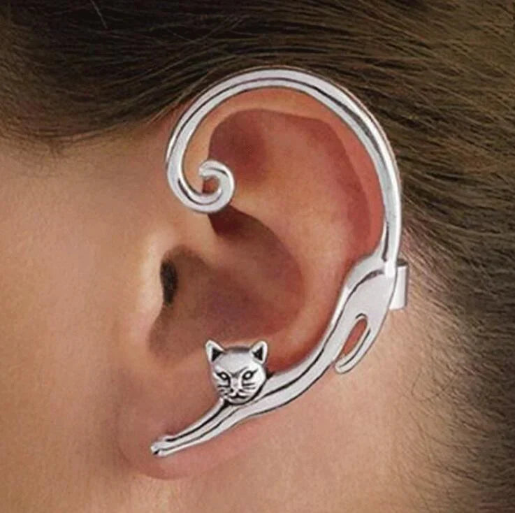 Arete con Dije Plata Whisker One-Sided | Oro blanco