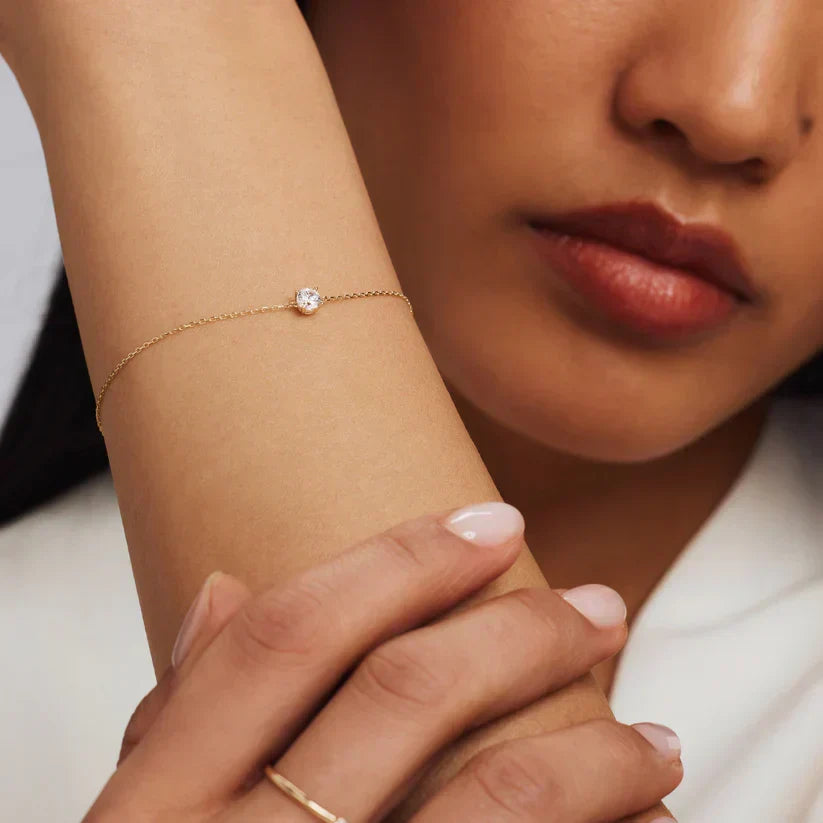 Pulsera con Piedra de Moissanita Cléa | Oro