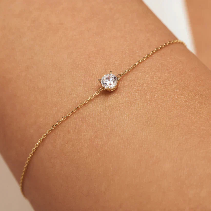 Pulsera con Piedra de Moissanita Cléa | Oro