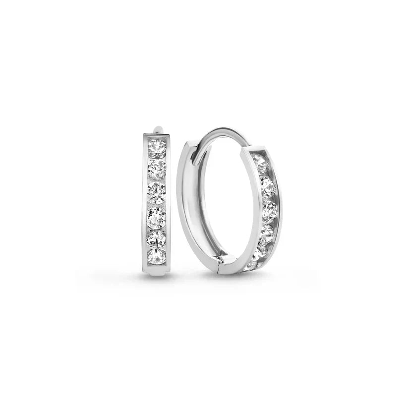 Set de Aretes con Piedra Dara Brillane | Oro blanco