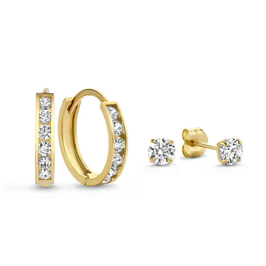 Set de Aretes con Piedra Dara Brillane | Oro