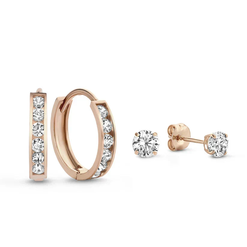 Set de Aretes con Piedra Dara Brillane | Oro