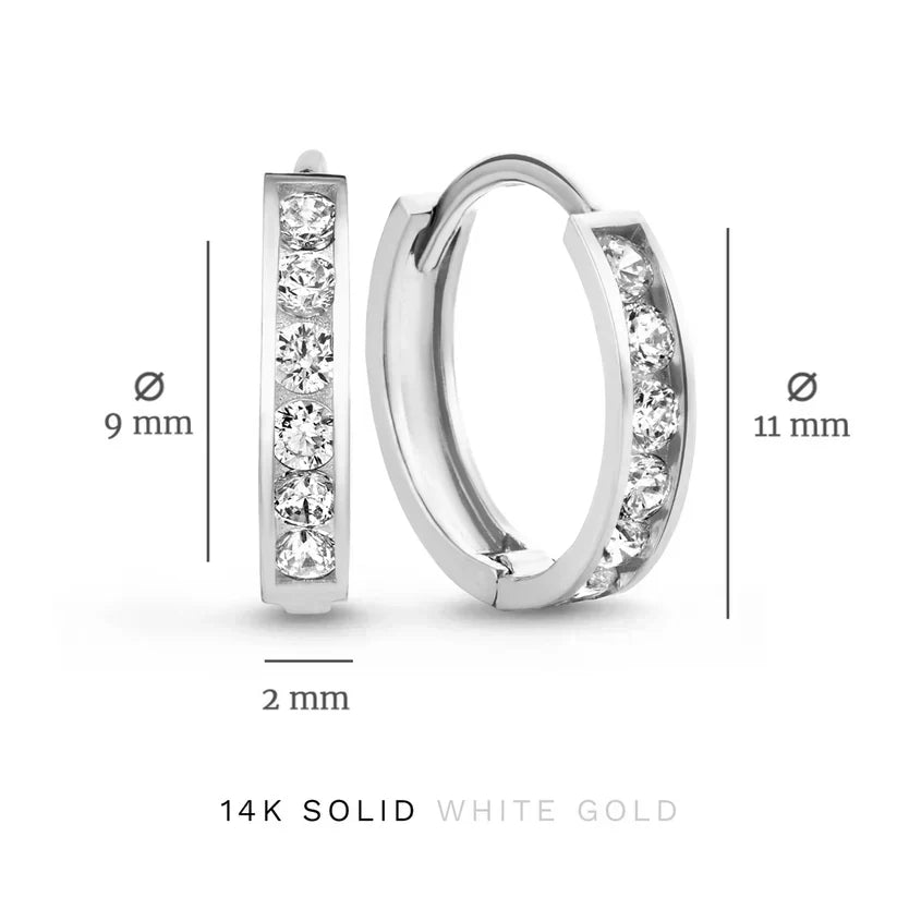 Set de Aretes con Piedra Dara Brillane | Oro blanco