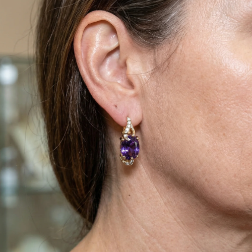 Aretes Colgantes Imperiales Nightfall | Oro rosa