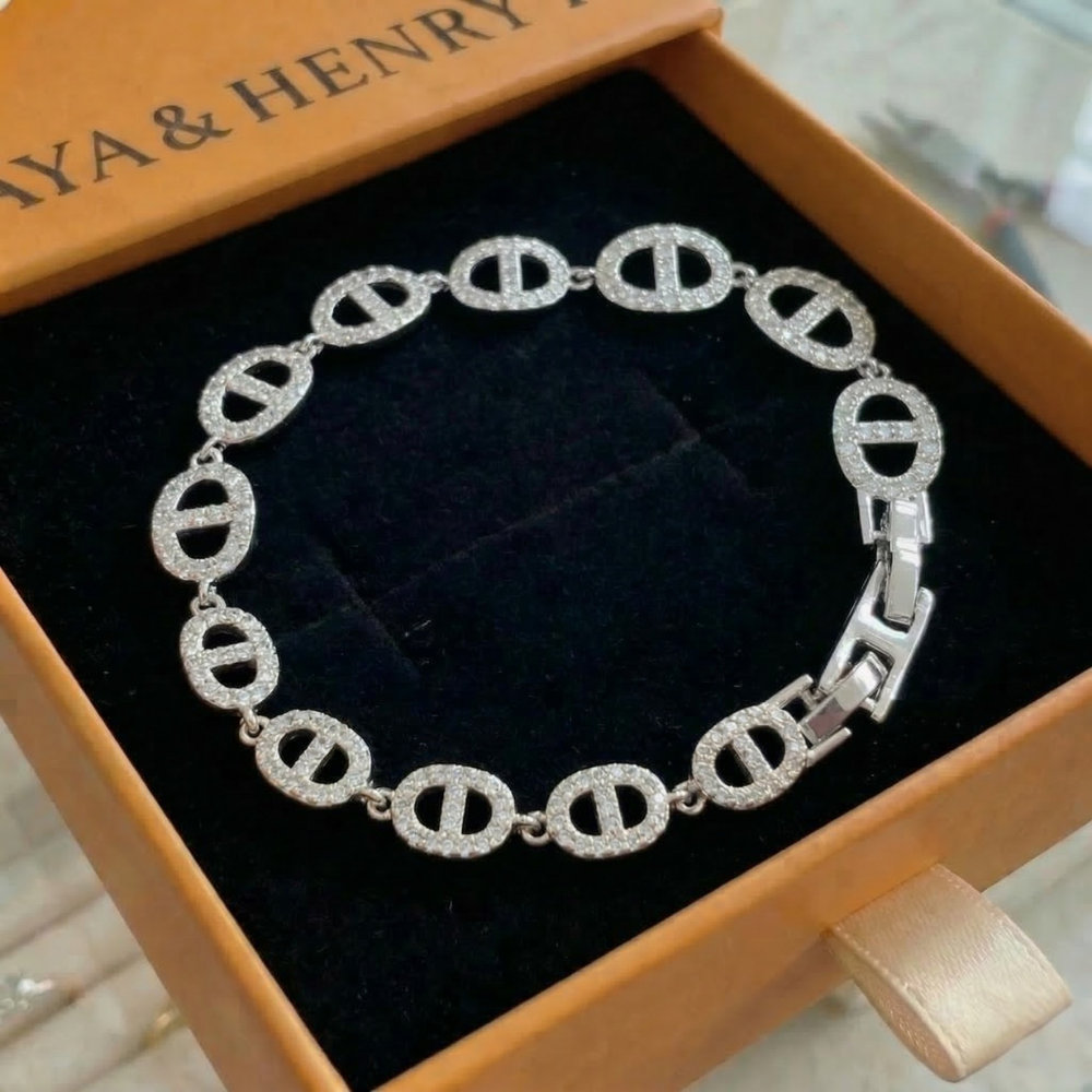 Pulsera Isla Marina | Oro blanco