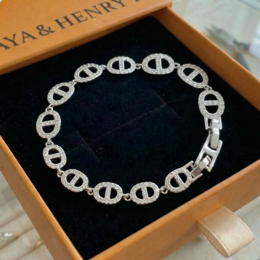 Pulsera Isla Marina | Oro blanco