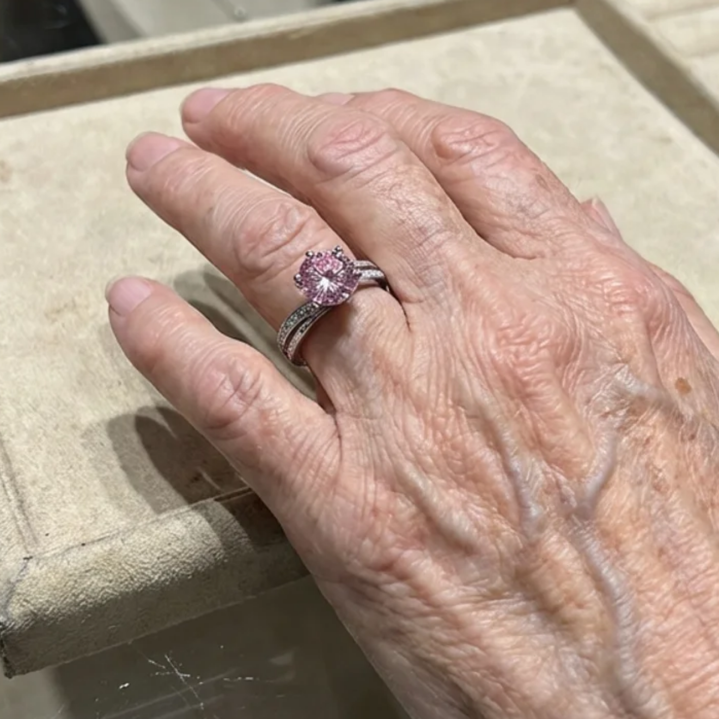 Anillo Rosa Moonlit Contour | Oro blanco