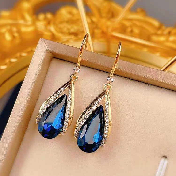 Aretes de Lágrima Azura | Oro