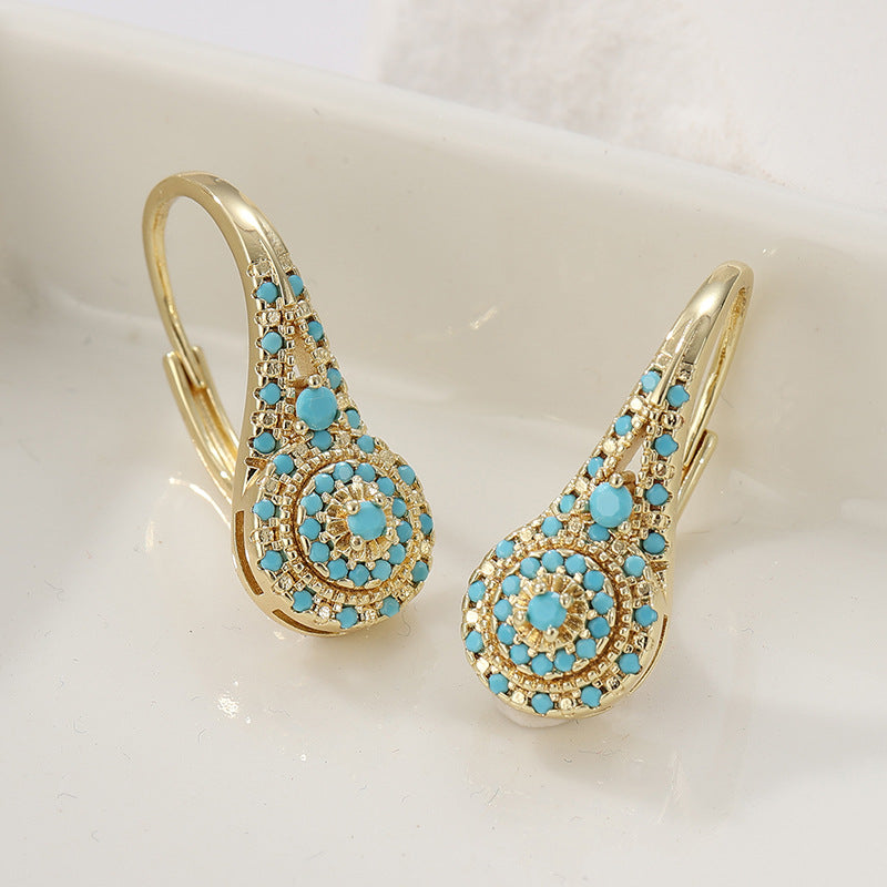 Aretes de Turquesa de Racimo Valenne | Oro