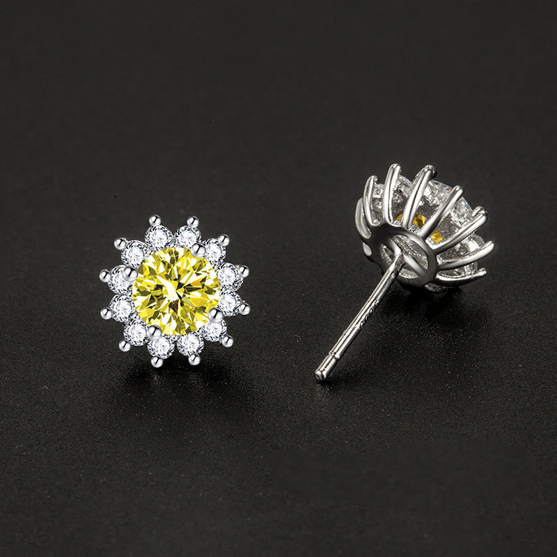 Aretes Iluminado por el Sol Muse Yellow | Oro blanco