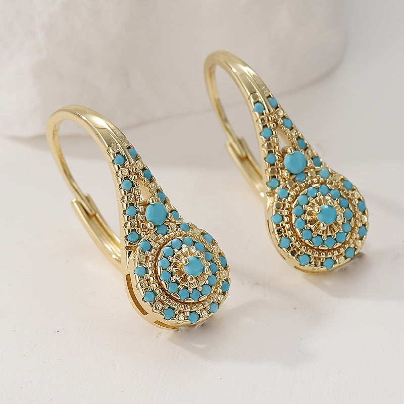 Aretes de Turquesa de Racimo Valenne | Oro