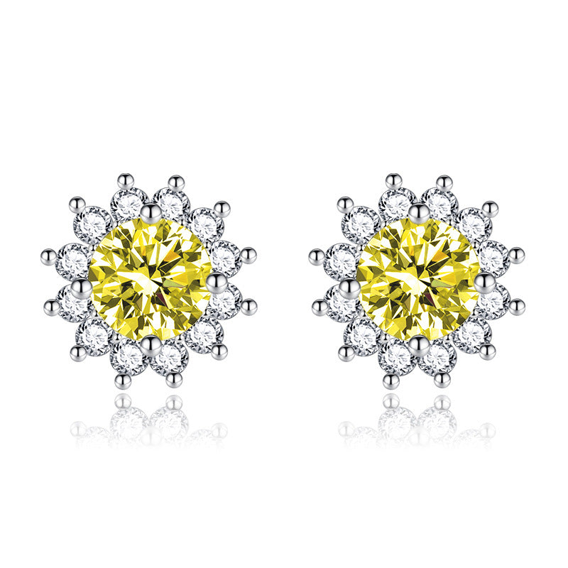 Aretes Iluminado por el Sol Muse Yellow | Oro blanco