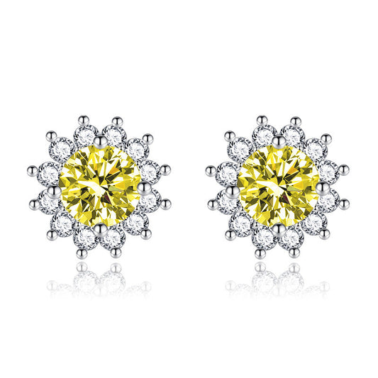 Aretes Iluminado por el Sol Muse Yellow | Oro blanco