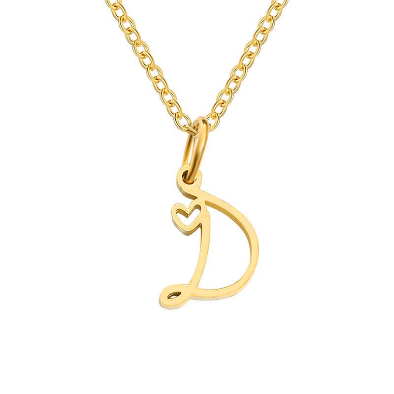 Collar con Inicial y Corazón | Oro