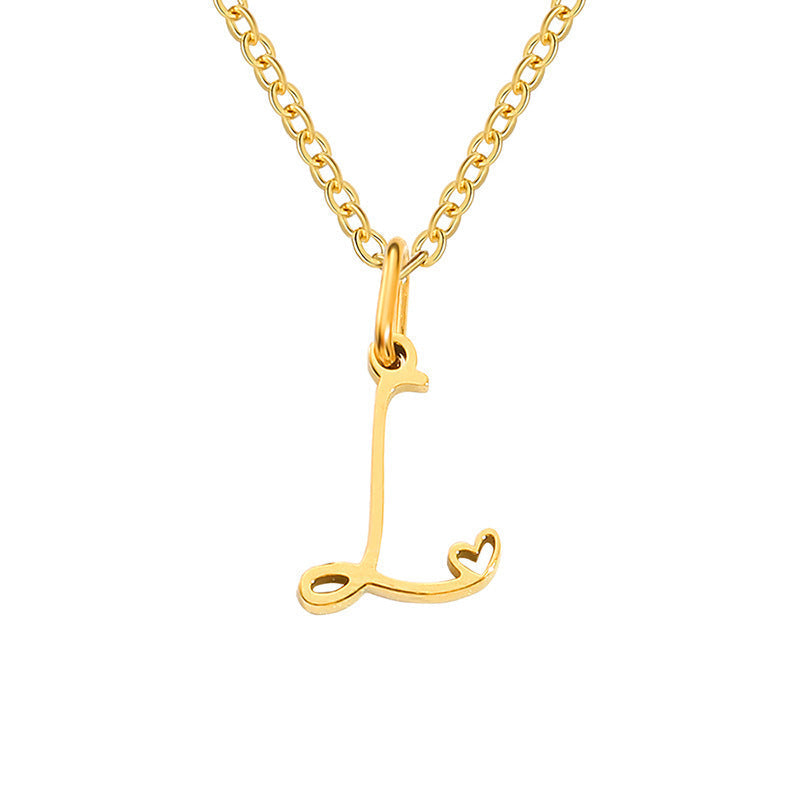 Collar con Inicial y Corazón | Oro