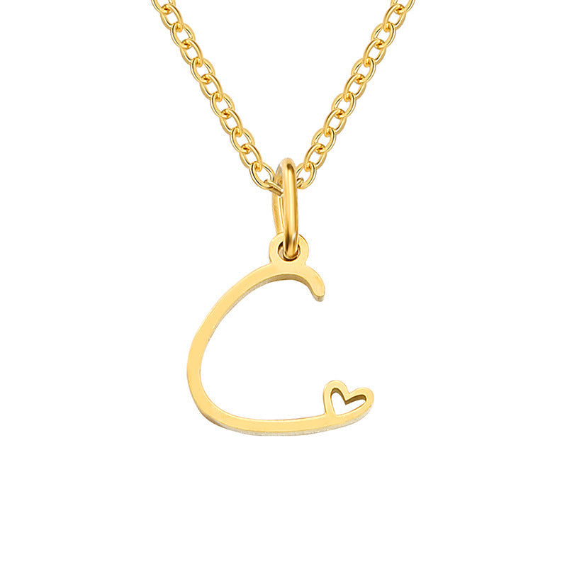Collar con Inicial y Corazón | Oro