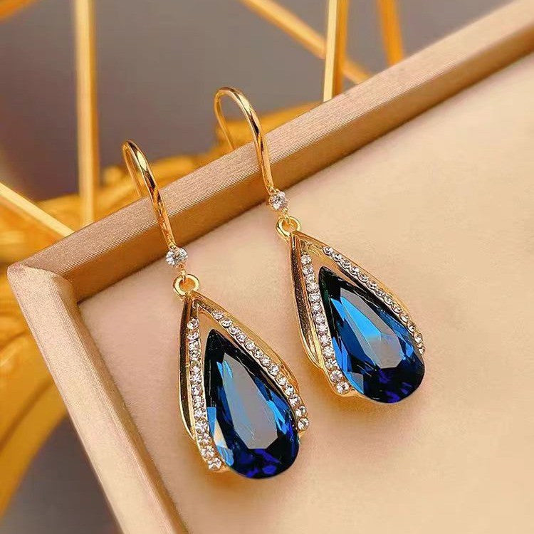 Aretes de Lágrima Azura | Oro