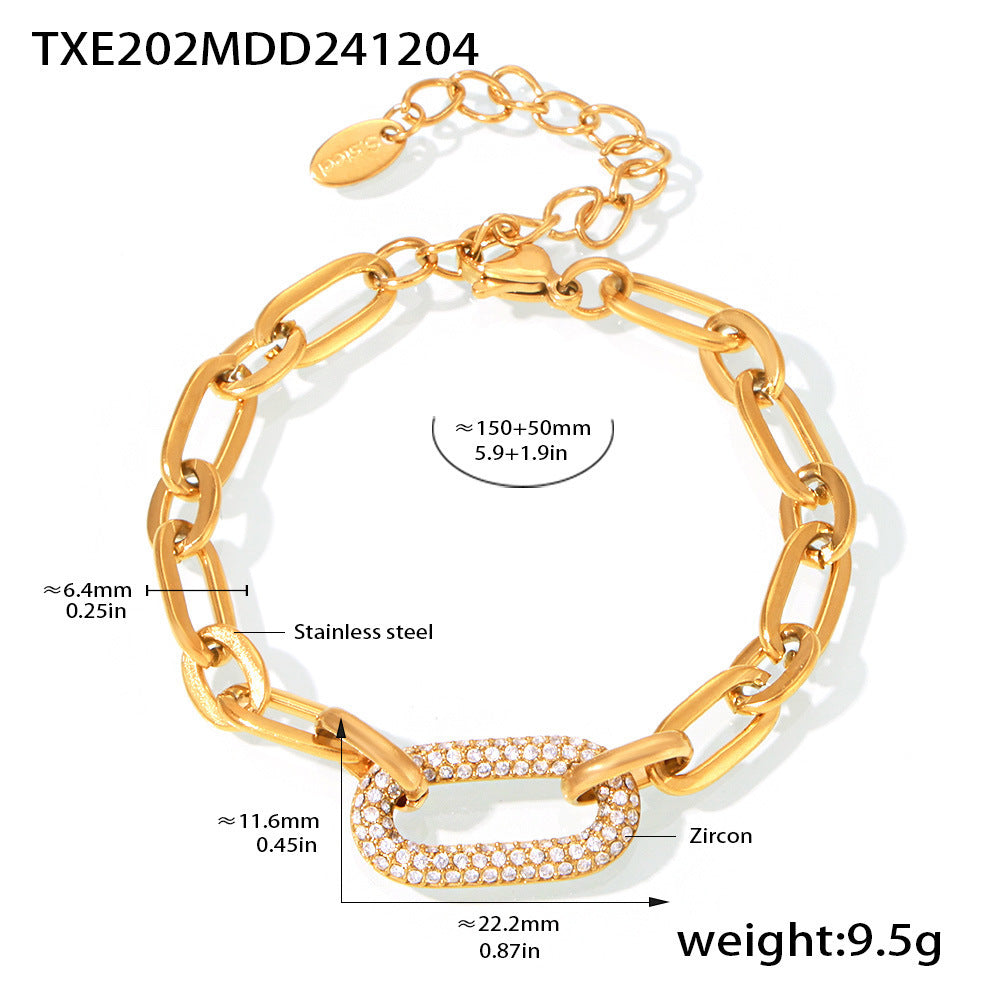 Set de Joyas de Cadena Gruesa Pavé | Oro