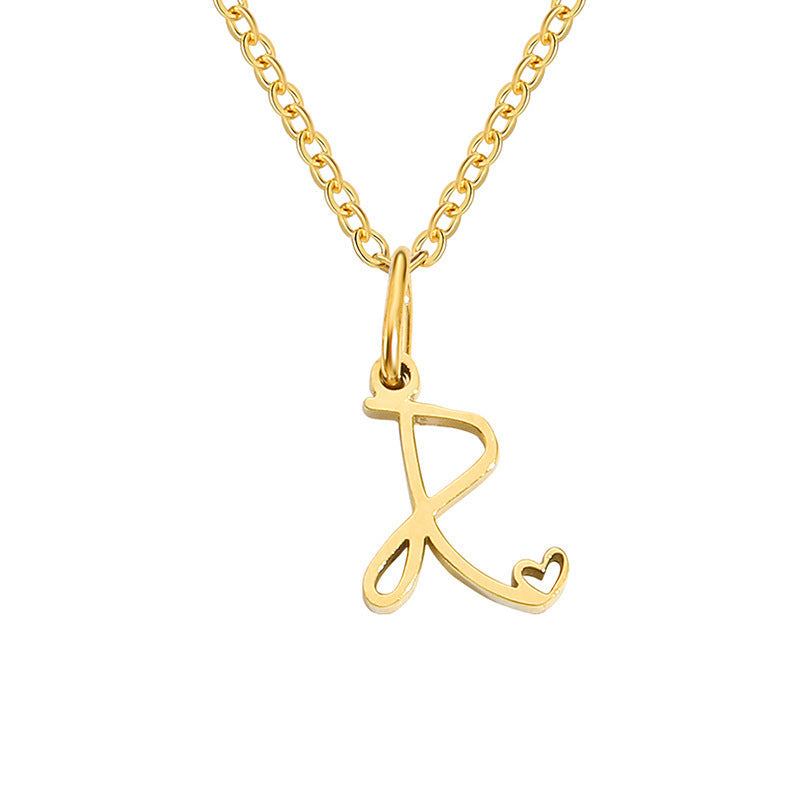 Collar con Inicial y Corazón | Oro