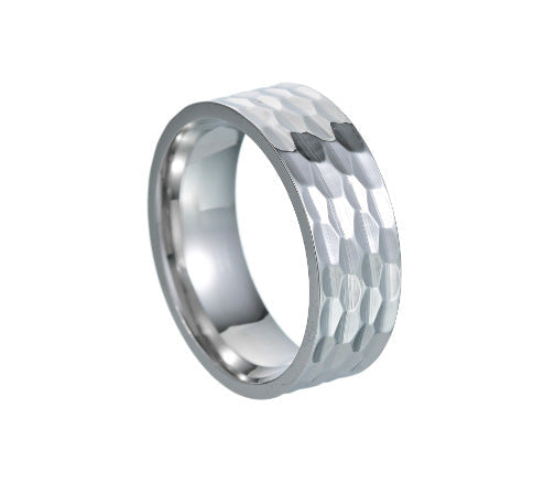 Anillo de Banda Varek Hammered | Oro blanco