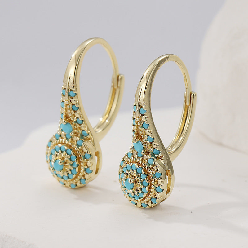 Aretes de Turquesa de Racimo Valenne | Oro