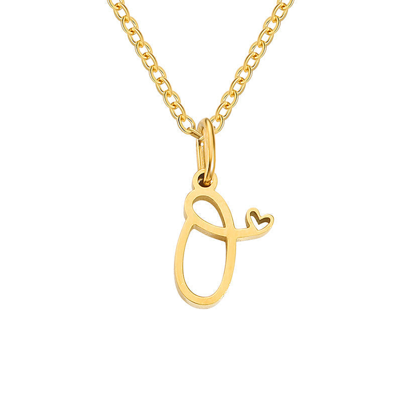 Collar con Inicial y Corazón | Oro