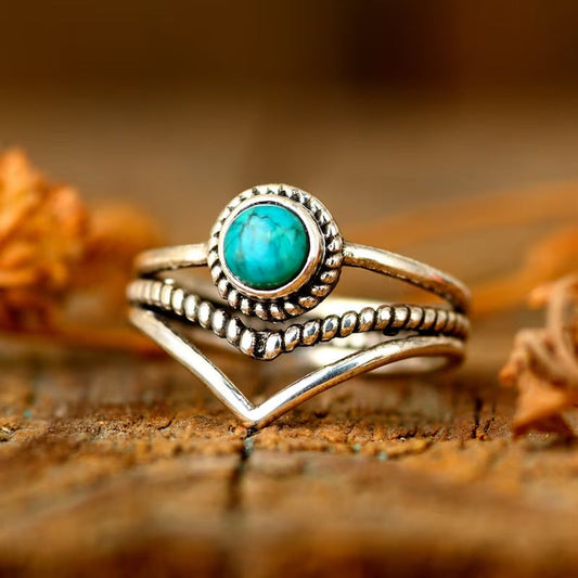Anillo de Turquesa con Cuentas Velora | Oro