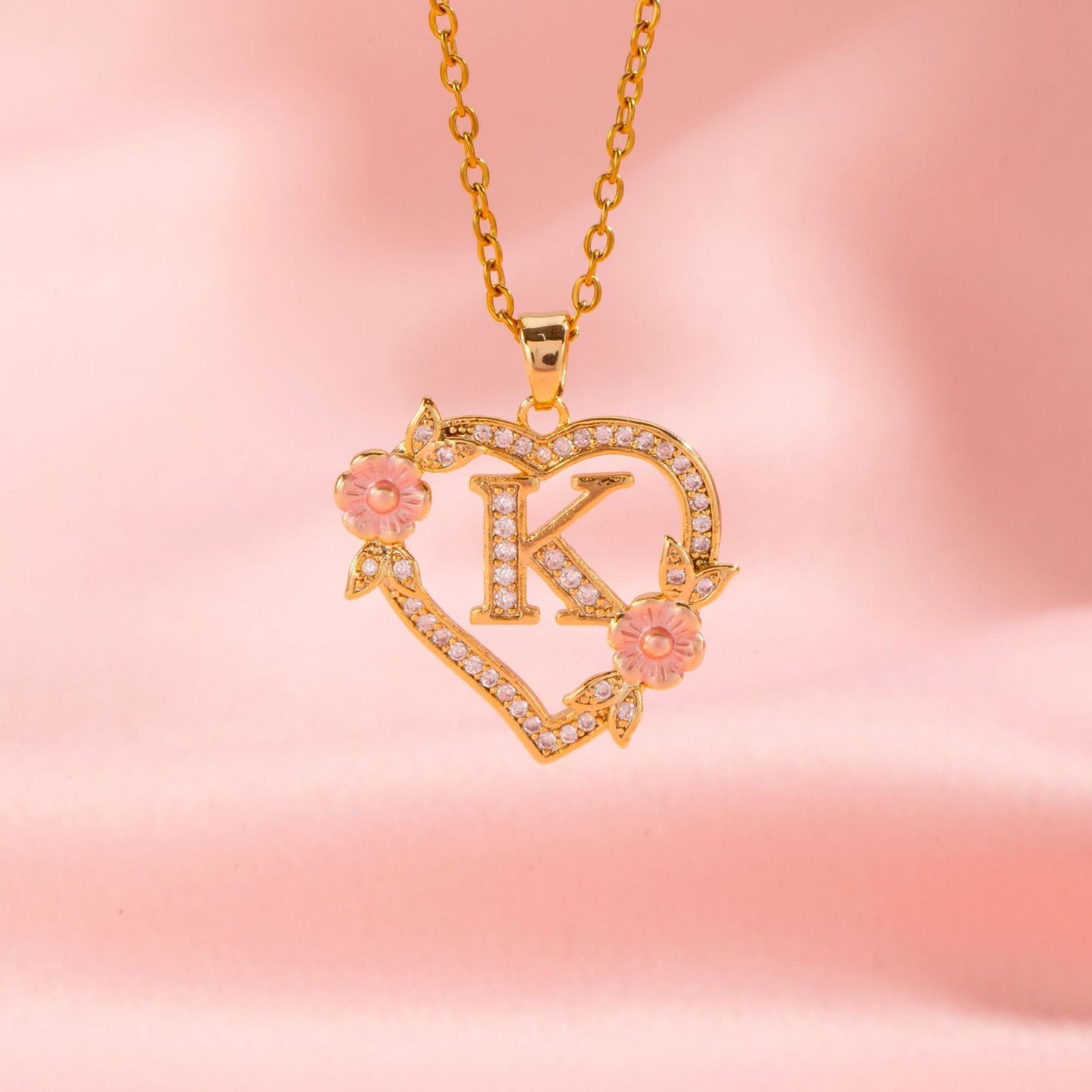 Collar con Inicial y Dije Floral | Oro